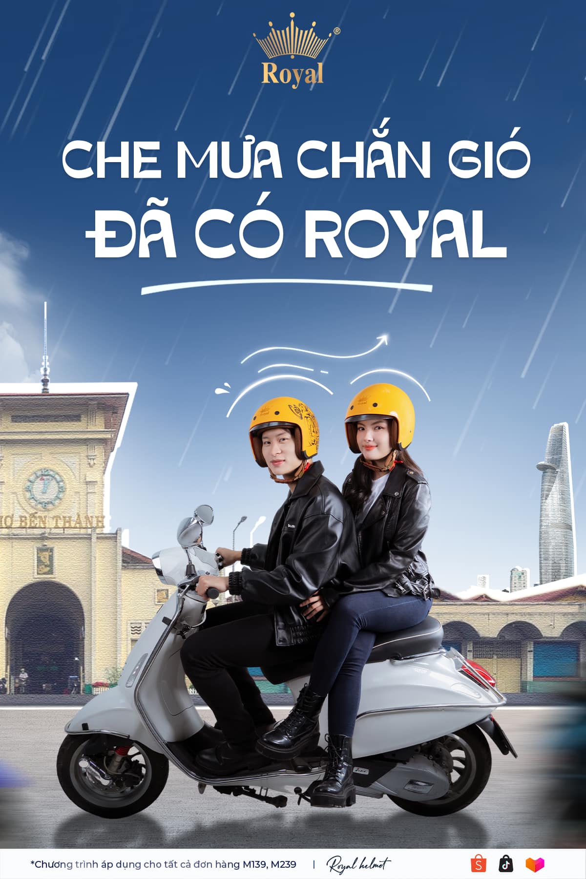 che chắn mưa gió đã có royal