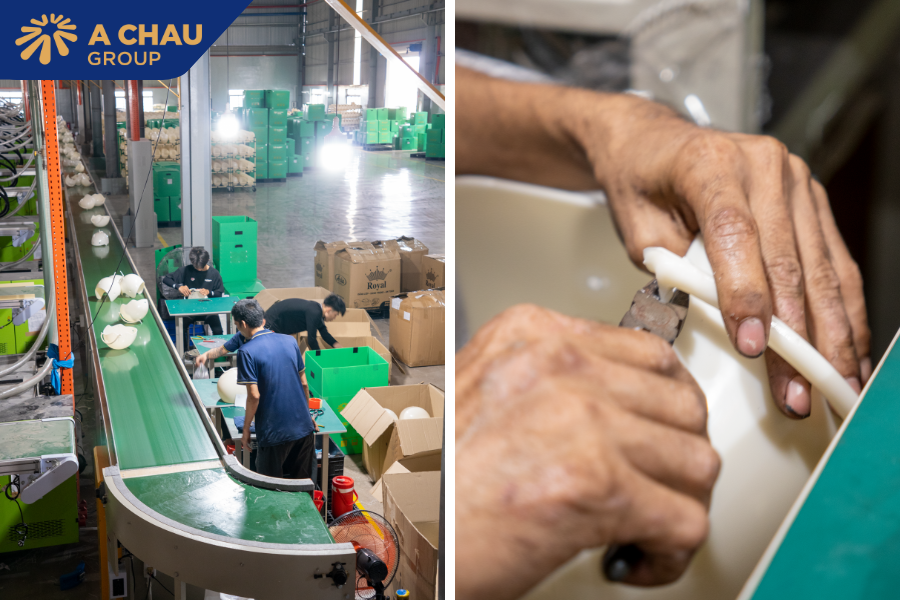 Công đoạn xử lý bề mặt giúp phôi nón bảo hiểm nhẵn mịn và đảm bảo thẩm mỹ