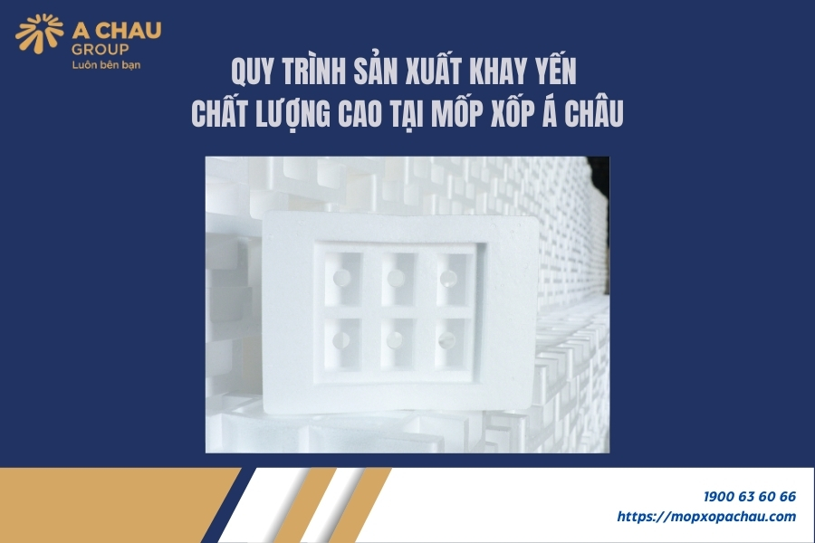Chi tiết quy trình sản xuất khay yến chuẩn chất lượng tại Mốp Xốp Á Châu