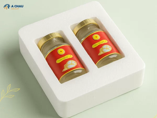 Khay xốp đựng nước yến 2 hũ
