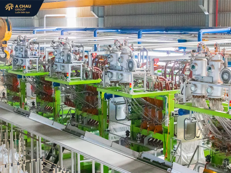 Dây chuyền sản xuất tự động hóa cao tại Mốp xốp Á Châu