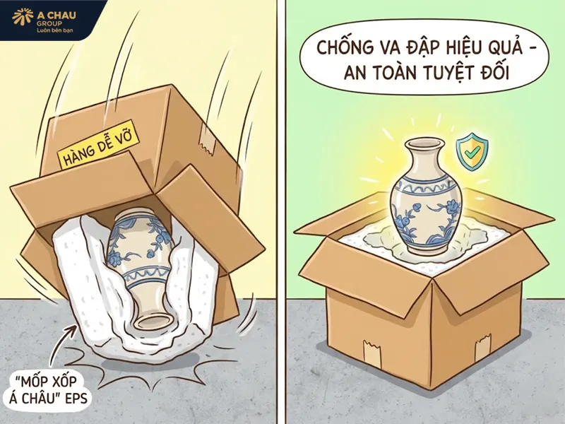 Xốp EPS với khả năng chống va đập hiệu quả là lá chắn bảo vệ hàng hóa dễ vỡ