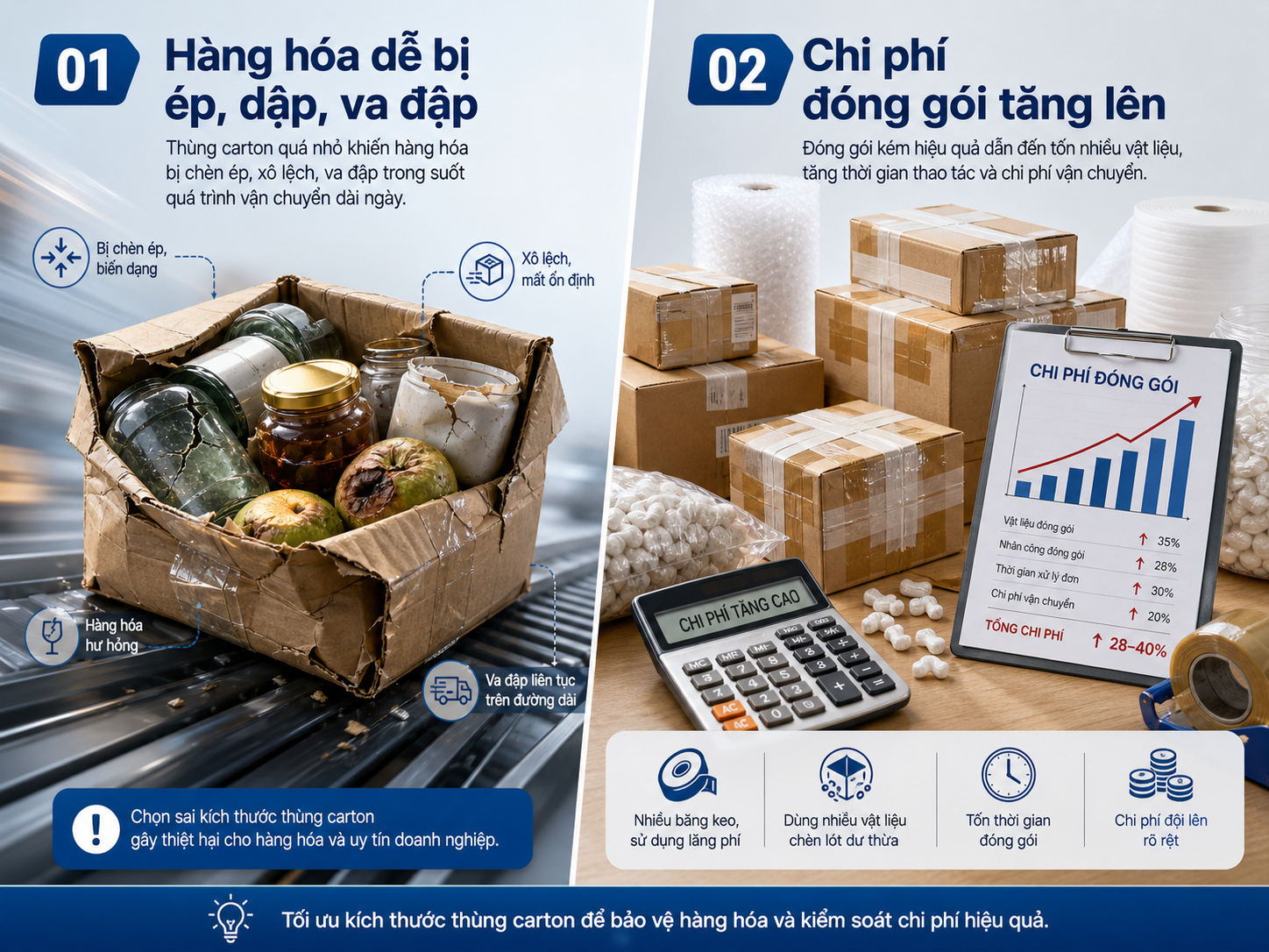 Hàng hóa dễ bị ép, dập, va đập