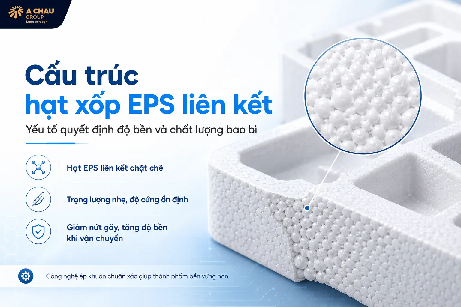Cấu trúc hạt xốp EPS liên kết